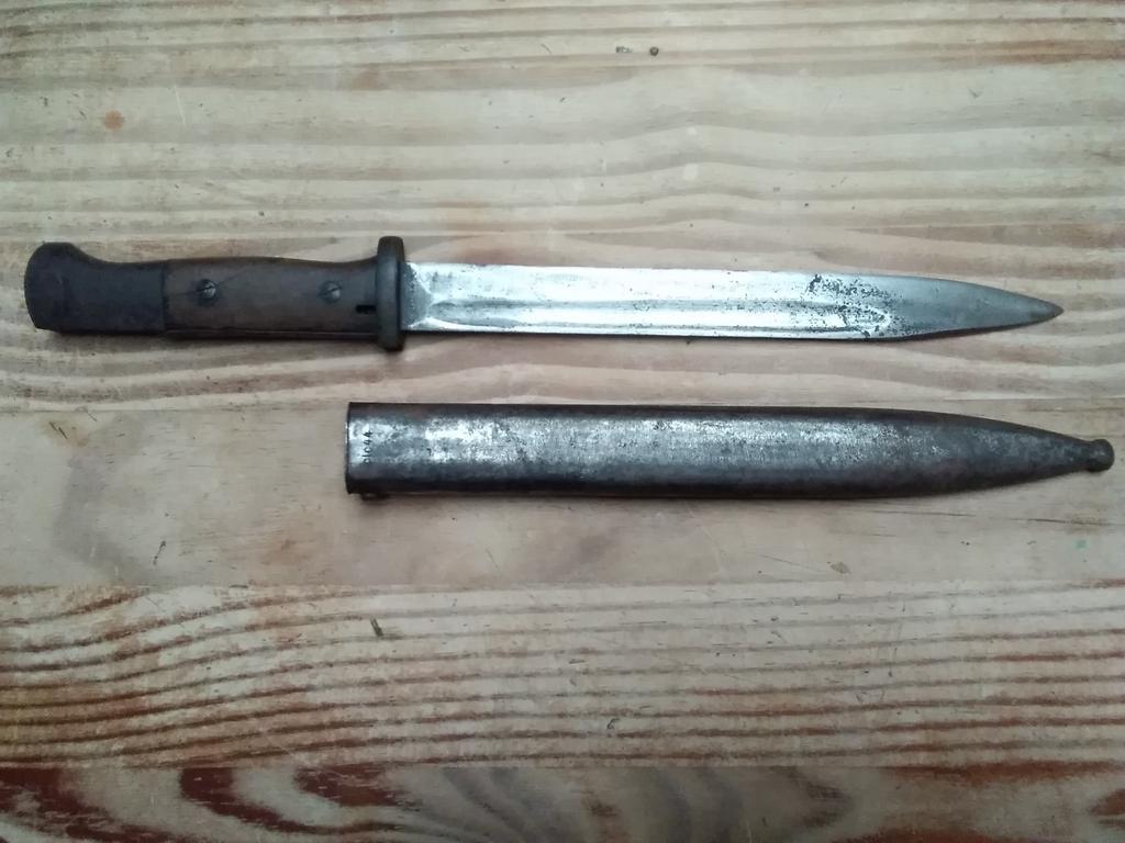 Vends baïonnette allemande ww2 modèle k98 numéro identique, Enlèvement