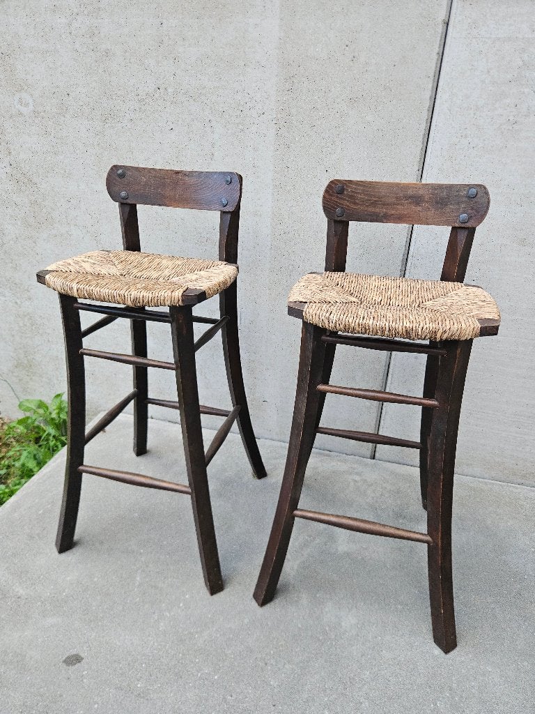 2 Barstoelen, 2 tabourets, Enlèvement, Utilisé, Bois
