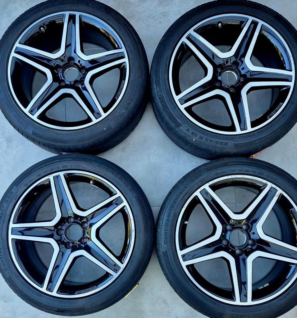 JANTES AMG D'ORIGINE MERCEDES 19 POUCES AVEC DE BONS PNEUS, Autos : Pièces & Accessoires, Pneus & Jantes, Enlèvement, 19 pouces