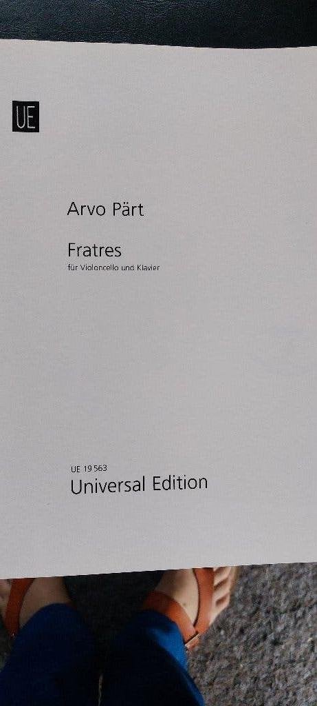 Partition pour violoncelle et piano de Fratres Pärt, Neuf, Artiste ou Compositeur, Piano, Classique