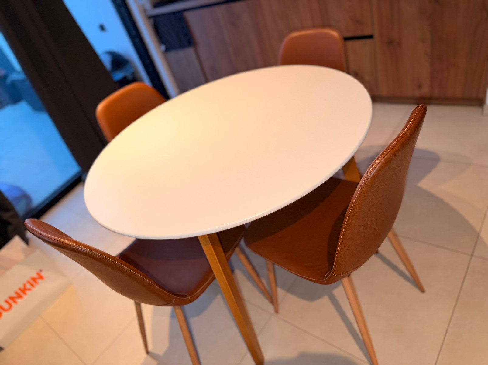 Keuken tafel met stoelen, Huis en Inrichting, Tafels | Eettafels, Ophalen, Zo goed als nieuw