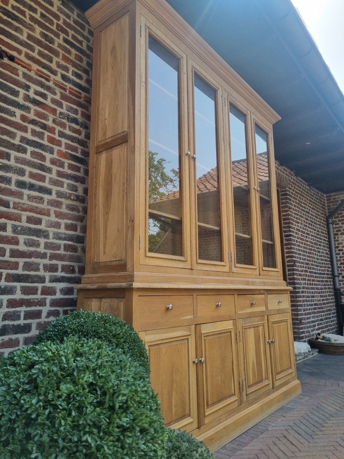 Eiken buffetkast/vitrinekast  art.127/26, Ophalen, 200 cm of meer, ., Eikenhout