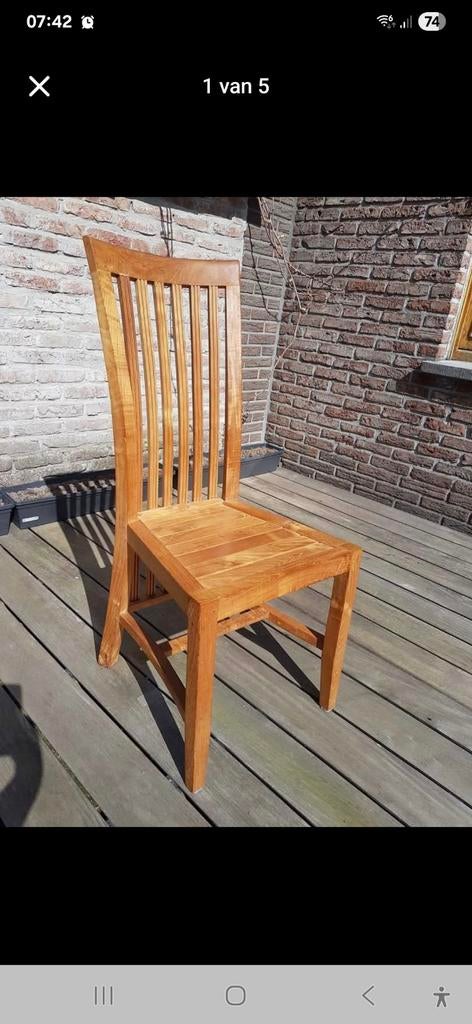 8 teaken houten stoelen voor binnen of buiten, Enlèvement