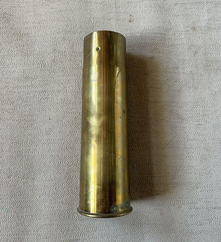 wo1 - 5,7cm Belgische Nordenfelt huls - LEEG, Verzamelen, Ophalen of Verzenden, Landmacht, Hulzen of Bodemvondsten