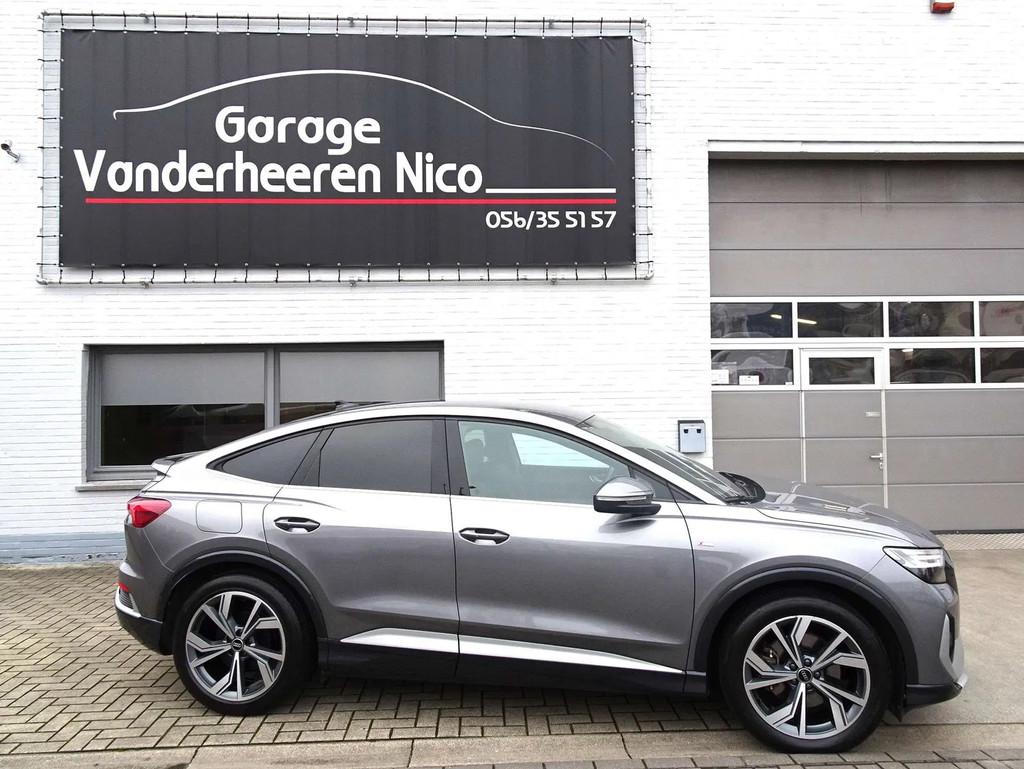 Audi Q4 Sportback e-tron 55kWh S-Line Batterij SOH 92,9%, Autos, Audi, Phares entièrement LED, Argent ou Gris, Achat, Entreprise