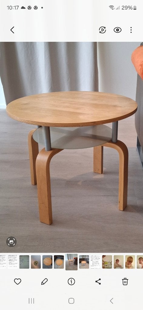 Salon / bijzettafel, Rond, Scandinavisch, 55 tot 75 cm, Zo goed als nieuw