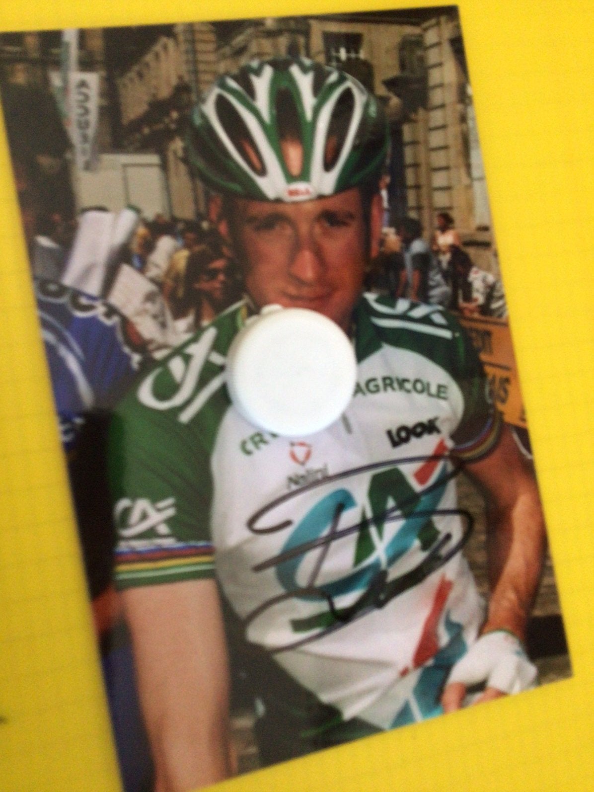 wielerfoto 2004 team credit agricole  bradley wiggins signe, Verzenden, Zo goed als nieuw