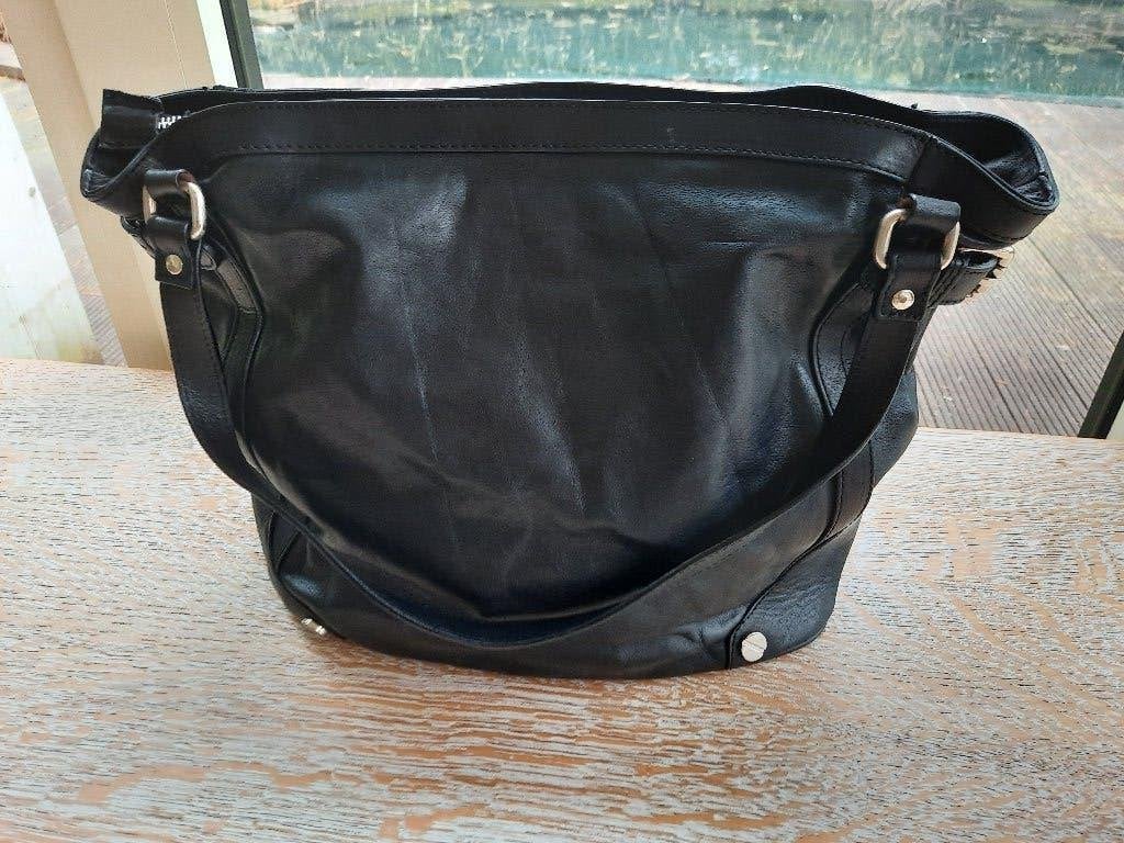 Royale mooie handtas BORSE in PELLE, Handtassen en Accessoires, Verzenden, Zo goed als nieuw, Zwart, Handtas