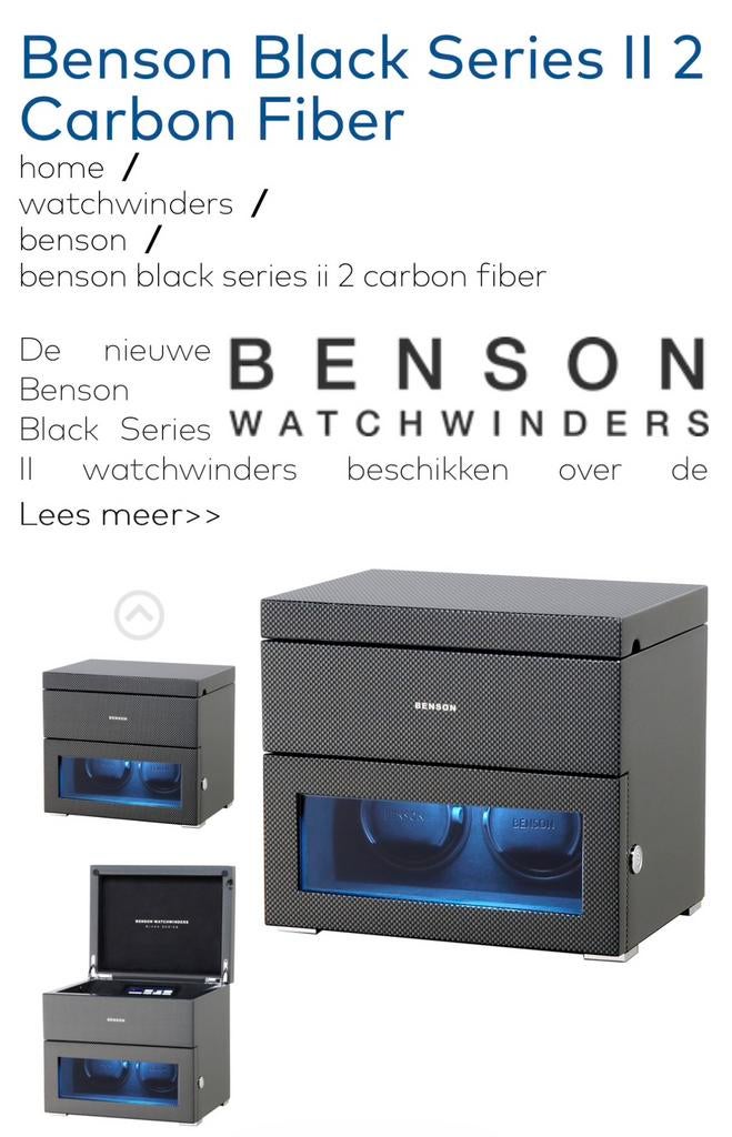 Remontoir de montre Benson Black Series Édition limitée, Bijoux, Sacs & Beauté, Montres | Hommes, Enlèvement ou Envoi, Comme neuf