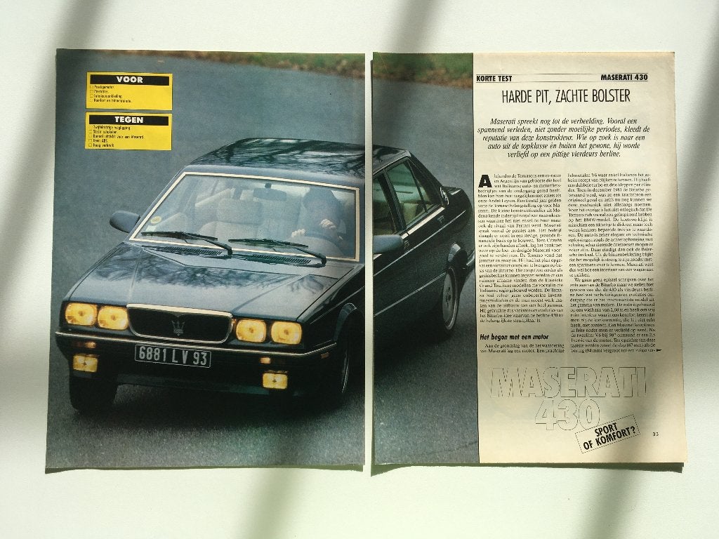 Artikel Maserati 430, Boeken, Auto's | Folders en Tijdschriften, Ophalen of Verzenden, Zo goed als nieuw, Overige merken
