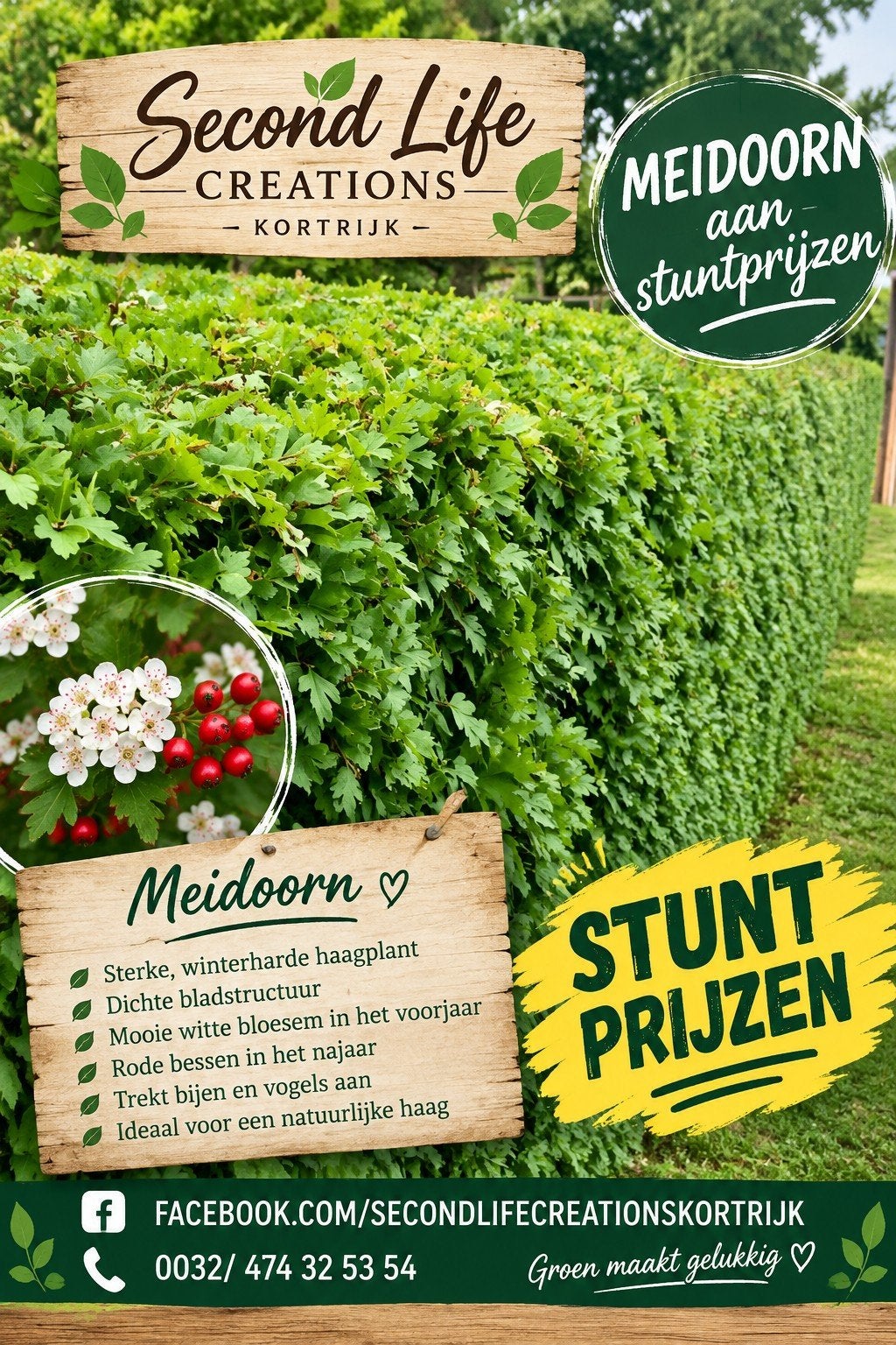 ‼️meidoorn aan promoprijzen ‼️, Tuin en Terras, Ophalen, Haagbeuk, Haag