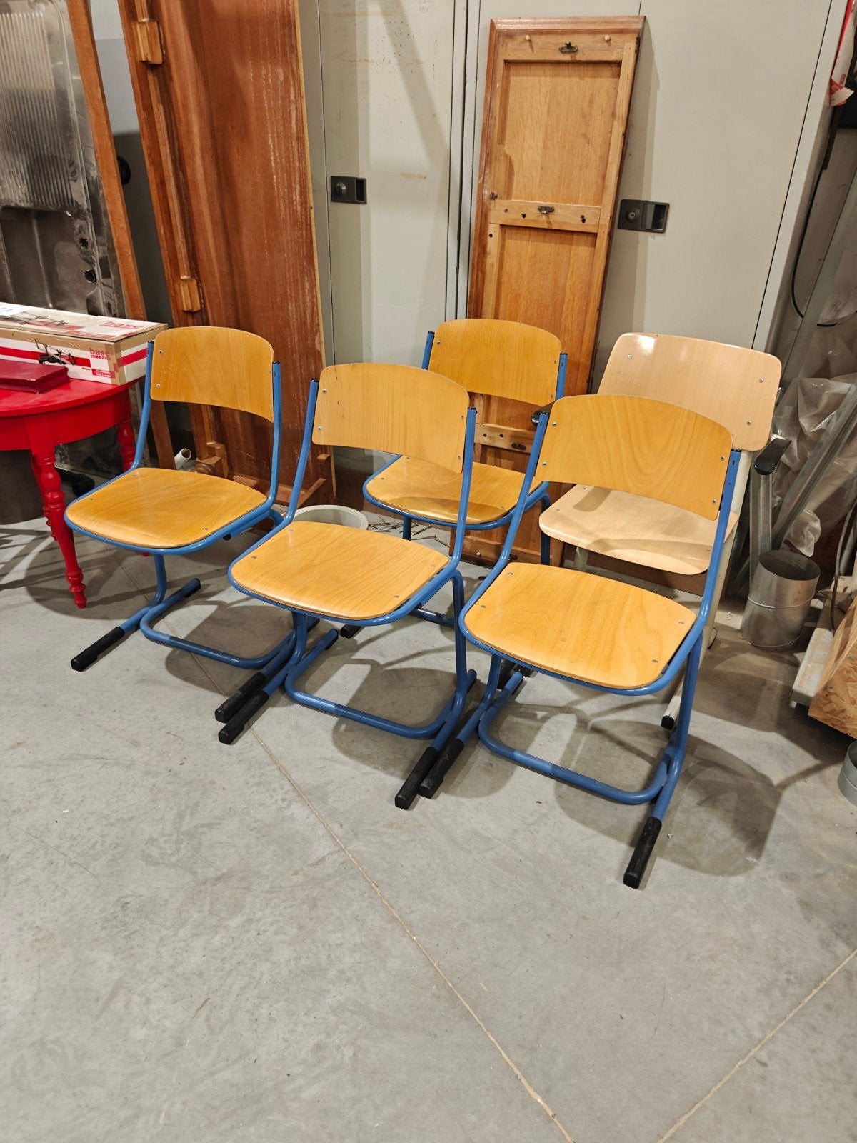 Leuke blauwe stoelen set van 4 - prijs per stuk, Huis en Inrichting, Stoelen, Ophalen, Gebruikt, Blauw, Vier
