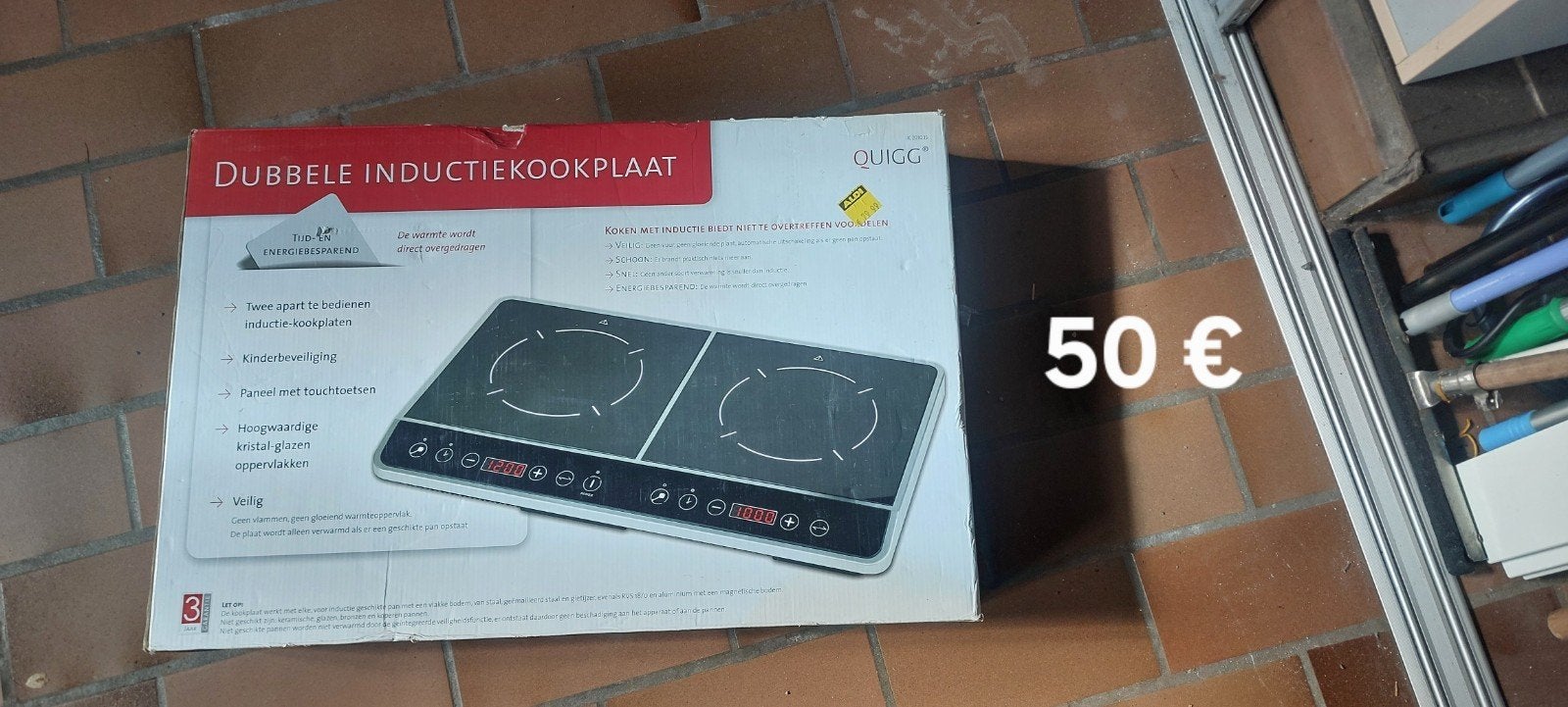 Quigg dubbele inductiekookplaat, Electroménager, Tables de cuisson, Enlèvement