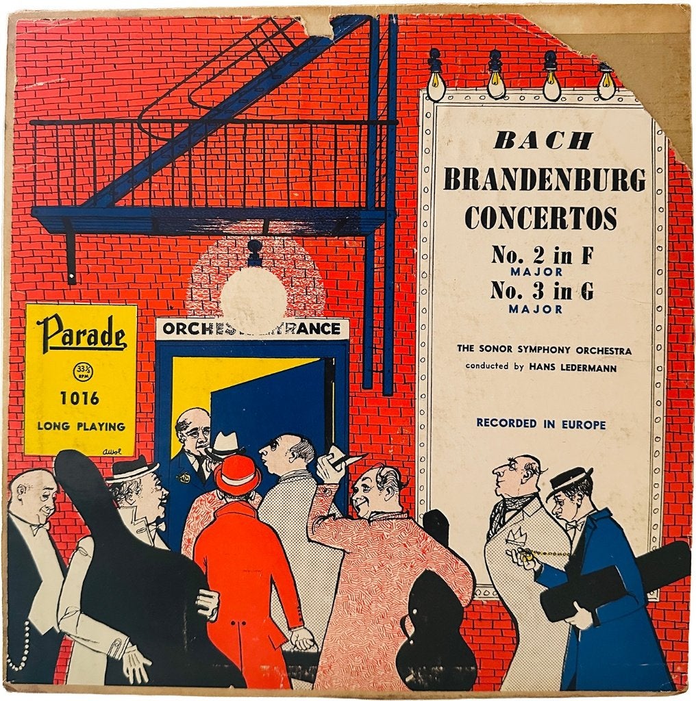 J.S. Bach - Brandenburgse concerten nr. 2 en 3 (1952), Cd's en Dvd's, LP, Gebruikt, 10 inch, Colored vinyl