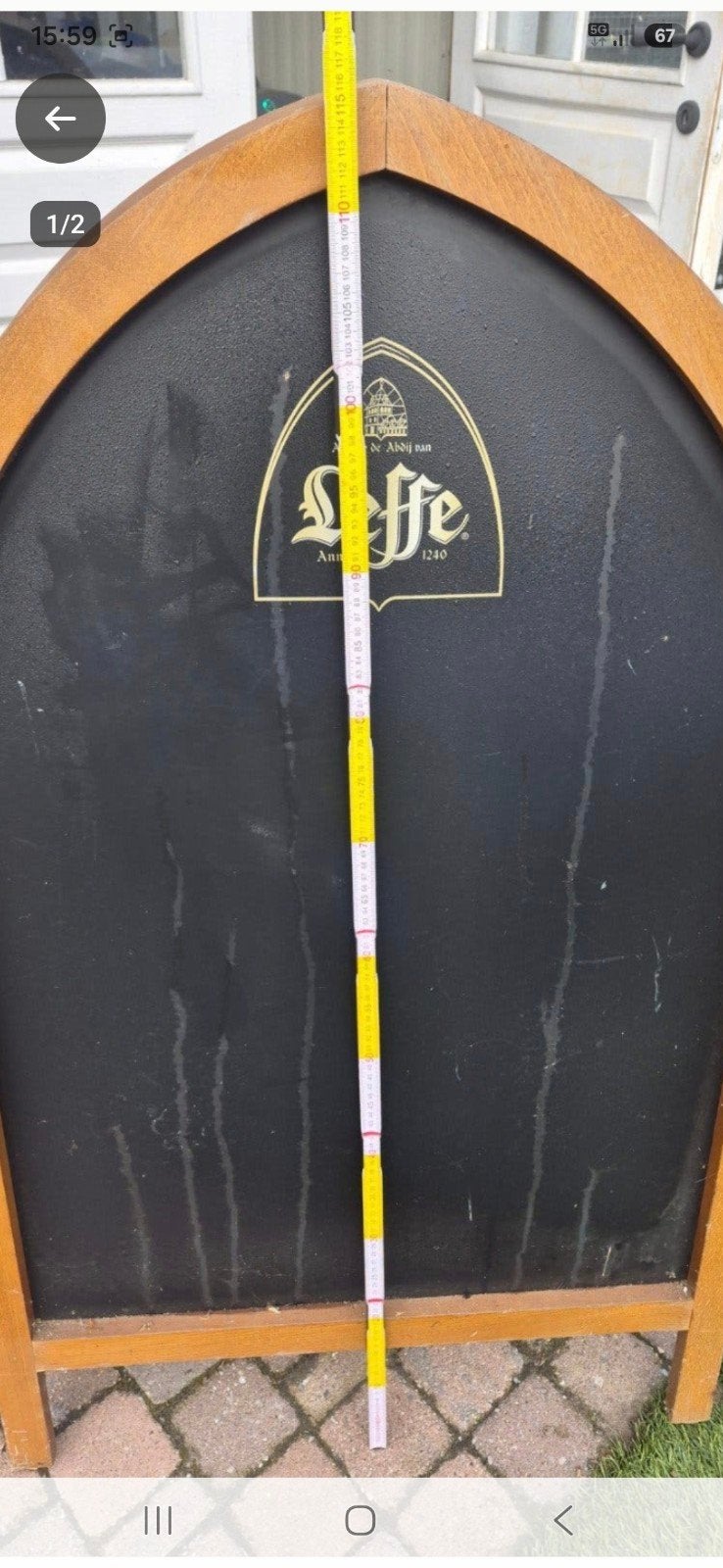 reclame bord leffe, Ophalen