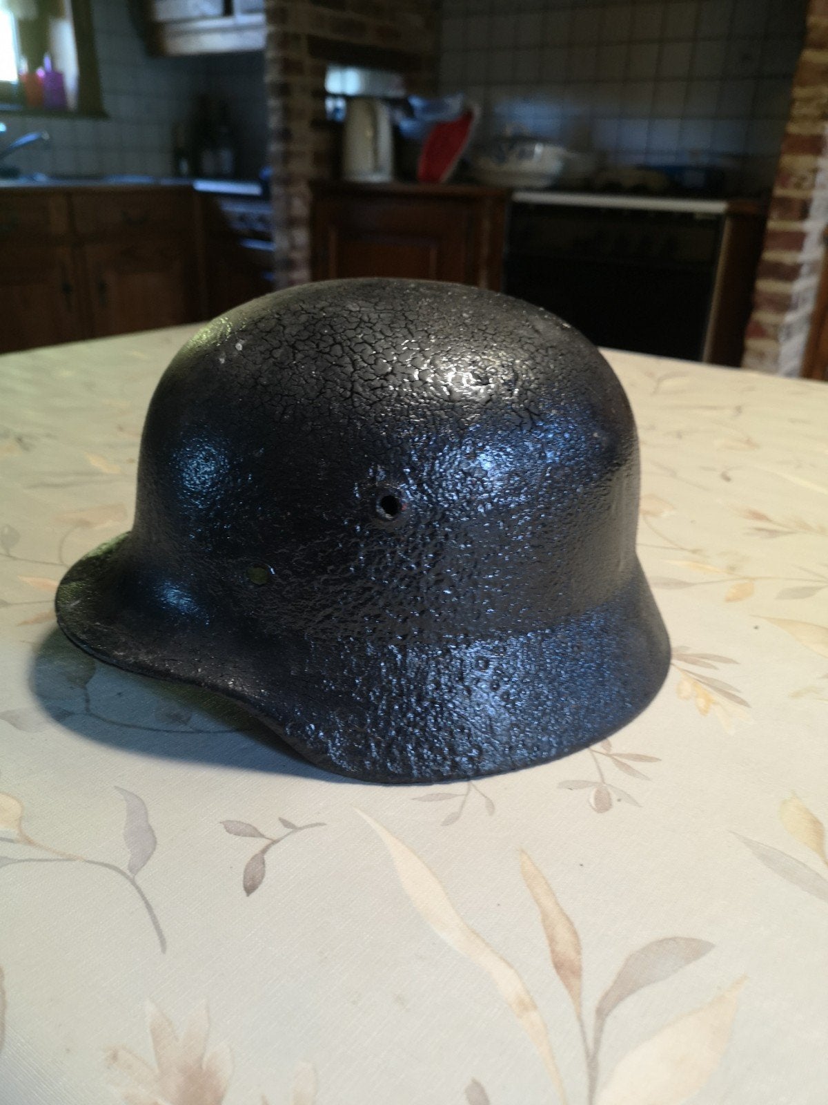 oude Duitse helm, Ophalen