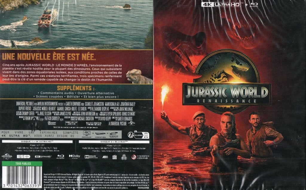 jurassic world renaissance (4k ultra-hd + blu-ray) nieuw, Film, Science Fiction en Fantasy, 4K Ultra HD Blu-ray, Ophalen of Verzenden
