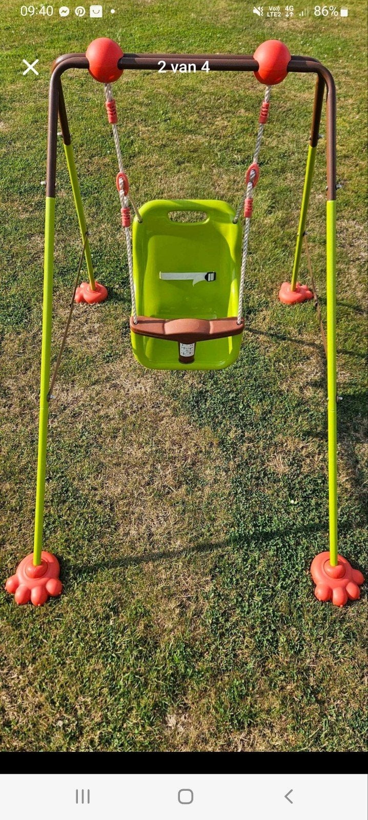 Babyschommel opvouwbaar, Ophalen