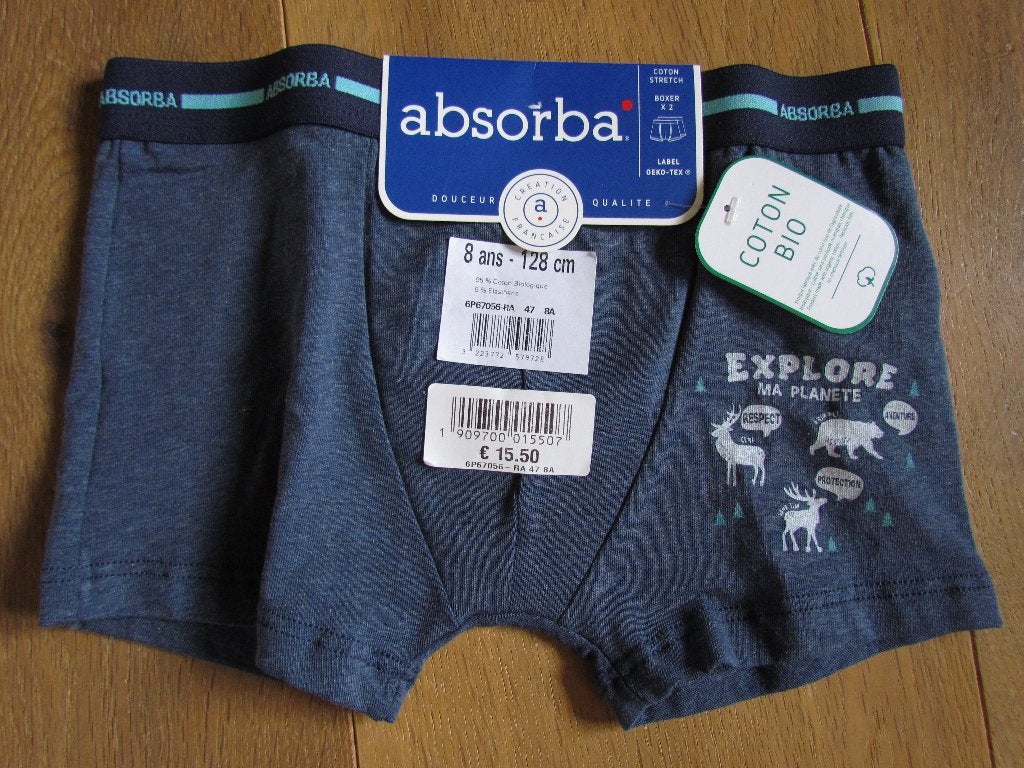 Slip Absorba 8 ans, Neuf, Garçon, Absorba, Enlèvement