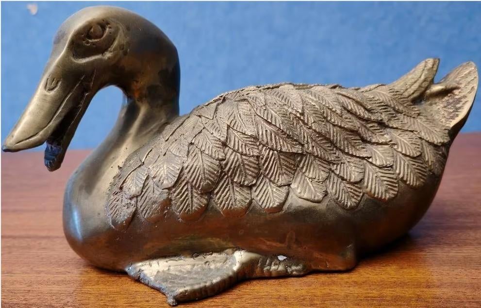 canard décoratif en métal (laiton ?), Enlèvement
