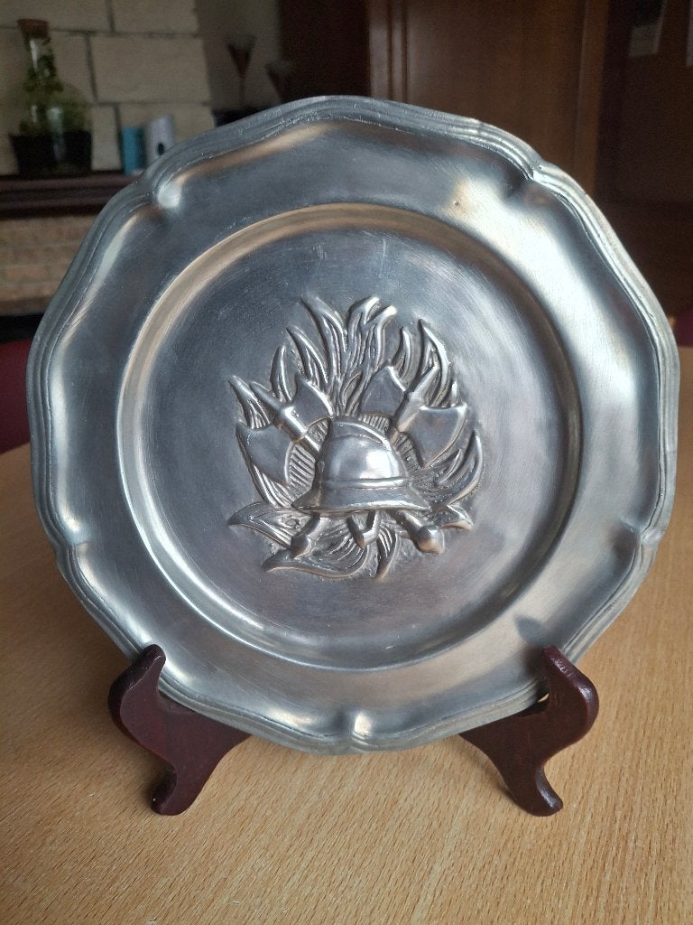 Tinnen bord voor brandweermannen, Ophalen of Verzenden, Nieuw