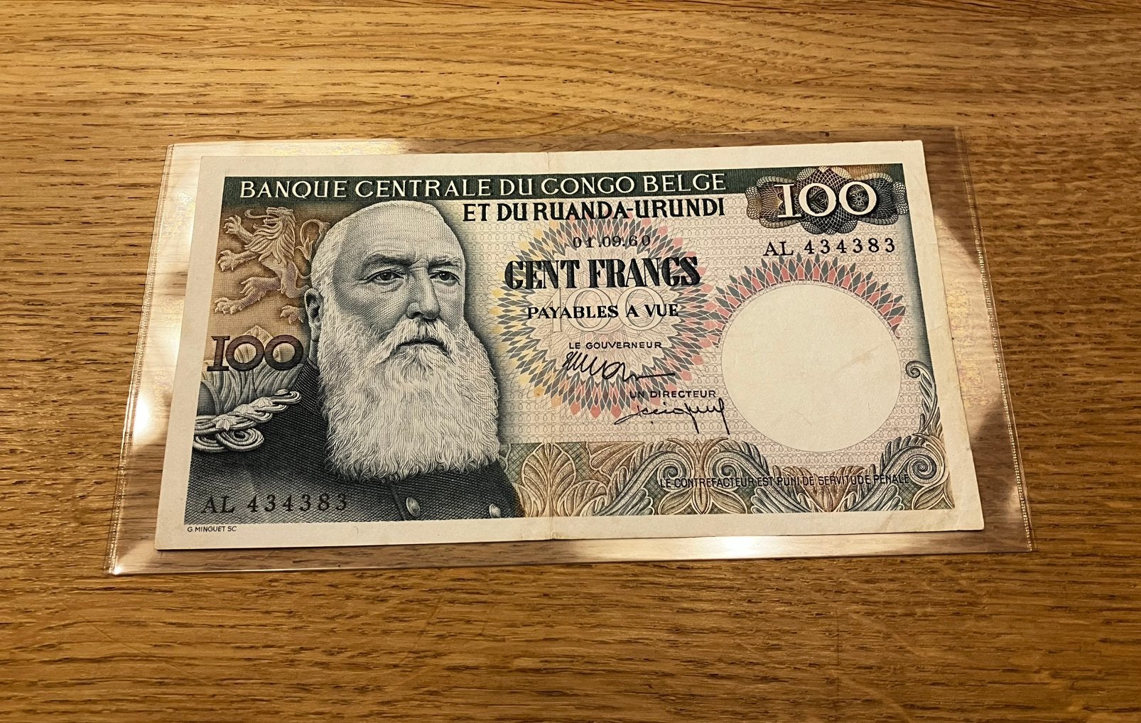 100 francs - Congo Belge - RUANDA-URUNDI, Ophalen of Verzenden, Los biljet
