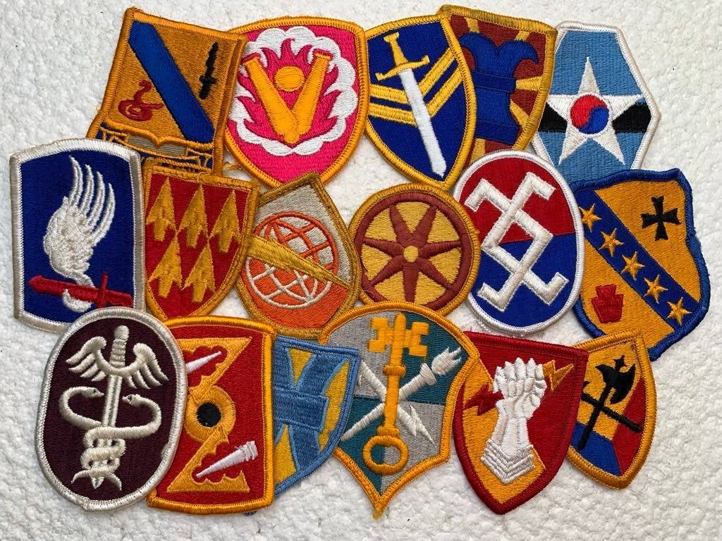 US-Army Patches, LOT 17x Germany, Korea, Vietnam ea, Ophalen of Verzenden, Landmacht, Embleem of Badge