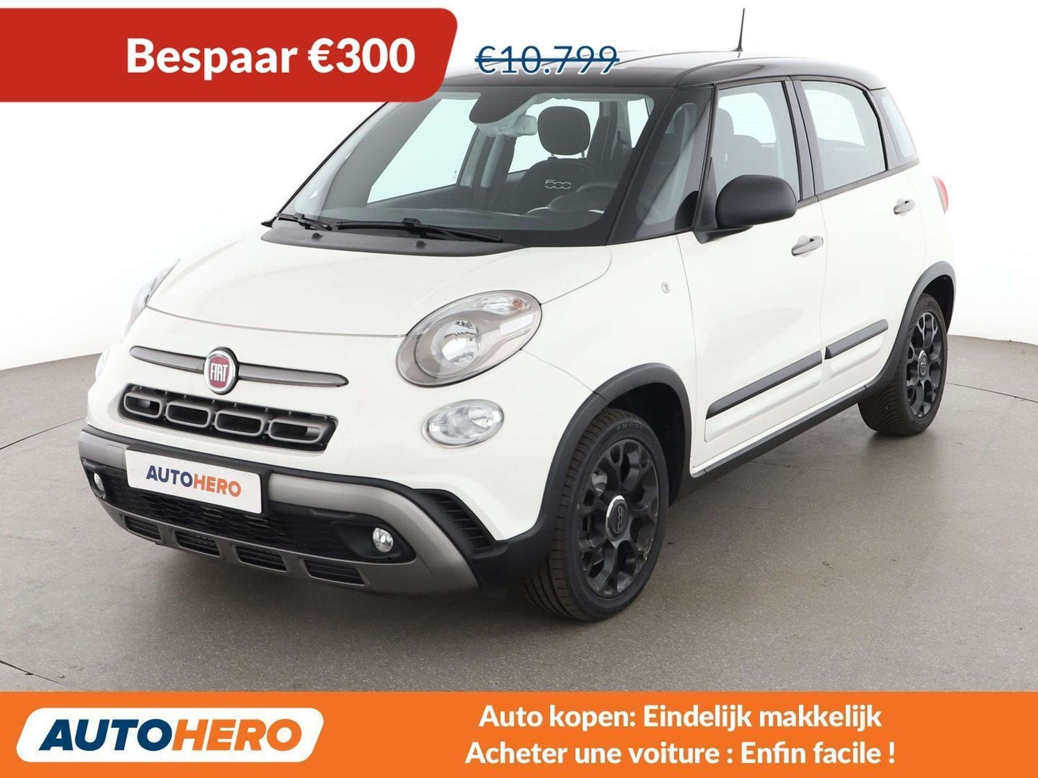 Fiat 500L 1.4 Turbo City Cross (bj 2018), Auto's, Voorwielaandrijving, Stof, Gebruikt, Zwart