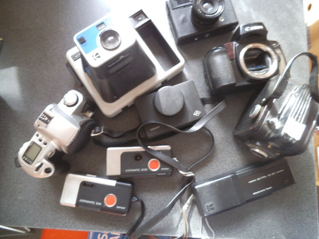 analoge fototoestellen-lot canon en andere, Audio, Tv en Foto, Ophalen of Verzenden, Gebruikt, Canon