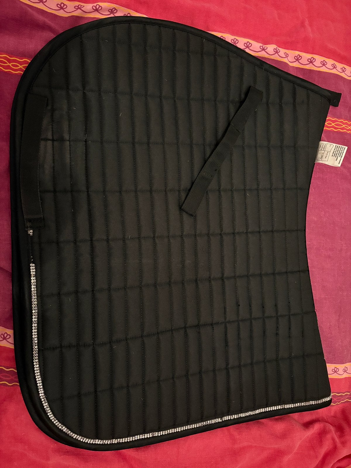 Kavalkade springzadeldekje zwart met strass - Full, Animaux & Accessoires, Full (L), Noir, Enlèvement ou Envoi, Tapis de saut