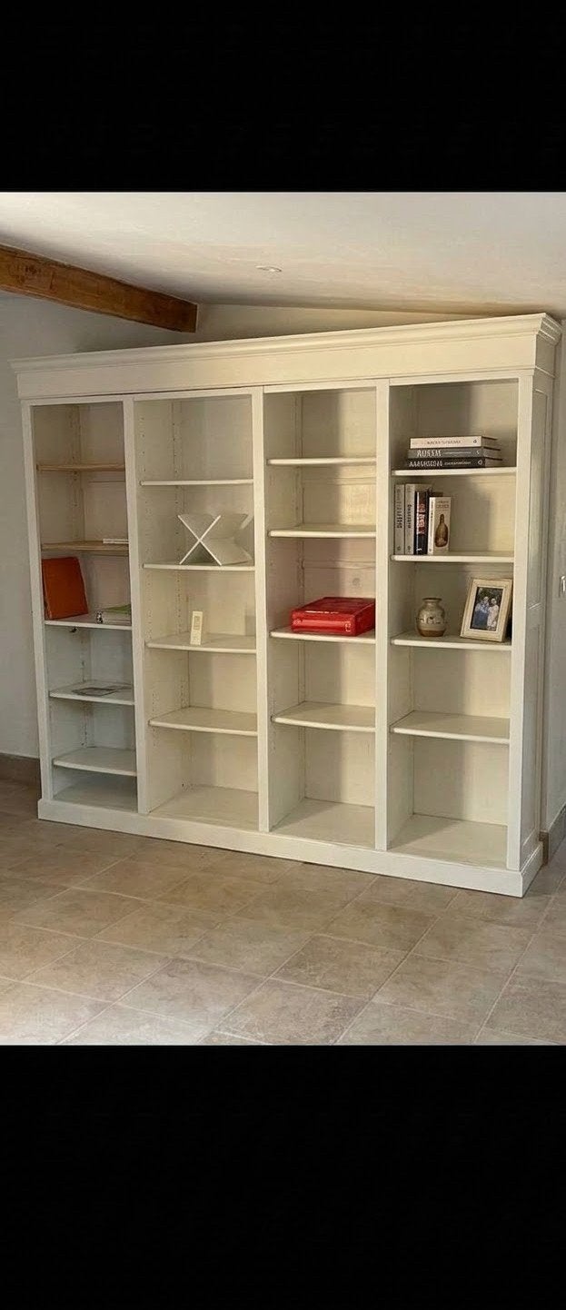 Belle bibliothèque blanche, Maison & Meubles, 25 à 50 cm, 200 cm ou plus, Avec tablette(s), Enlèvement