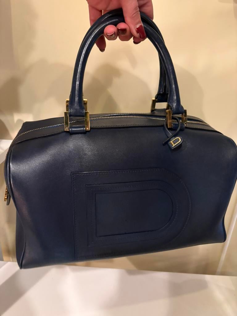 DELVAUX LOUISE BOSTON ALLURE marineblauw, Ophalen, Blauw, Handtas