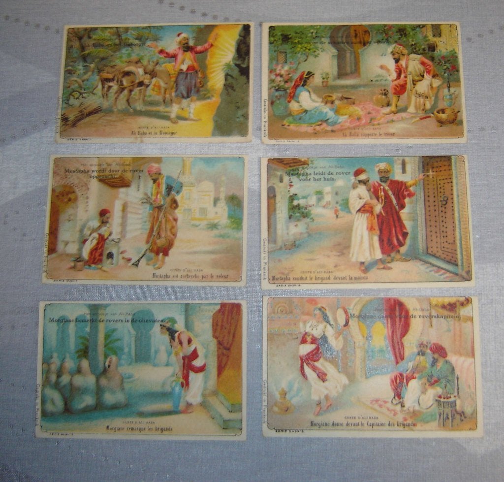 Série de bandes Chromos Ali Baba, Avant 1940, Gravure, Utilisé, Autres sujets/thèmes