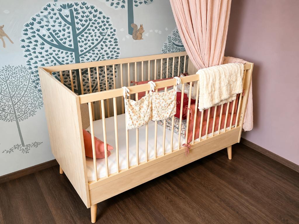 Lit bébé 70x140 cm évolutif en lit enfant Cocoon Natural Oak, Kinderen en Baby's, Babywiegjes en Ledikanten, Nieuw, Ledikant, Ophalen