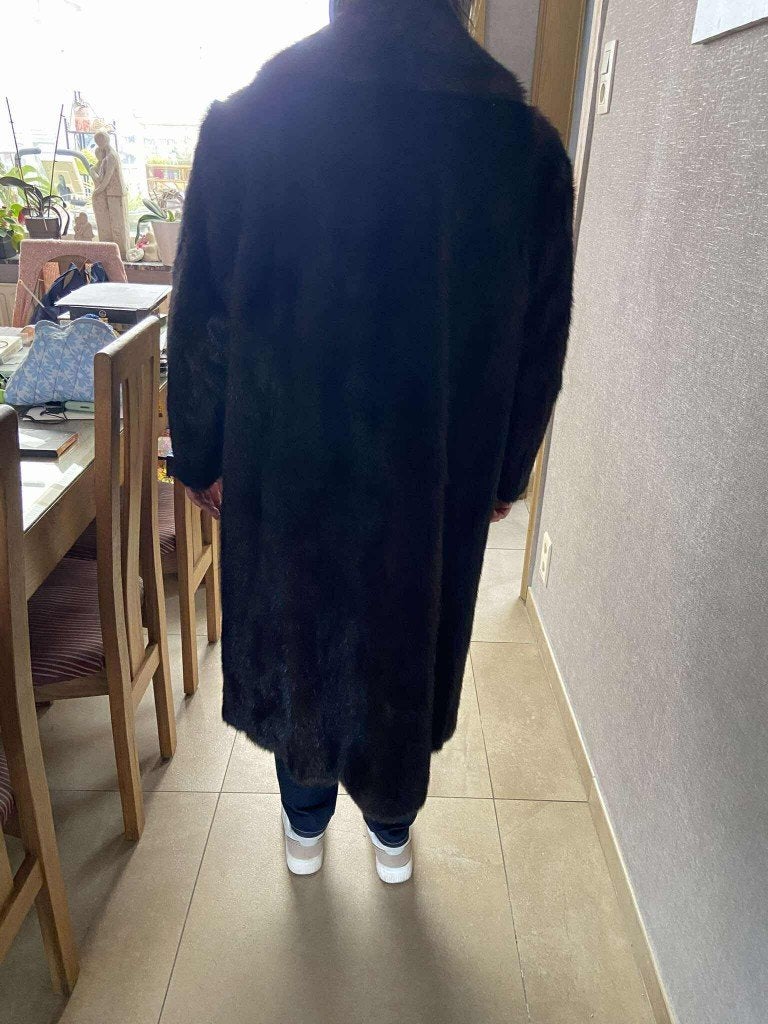 Nertsbontjas met bijpassende muts, Kleding | Dames, Jassen | Winter, Zo goed als nieuw, Maat 42/44 (L), Zwart, Ophalen of Verzenden
