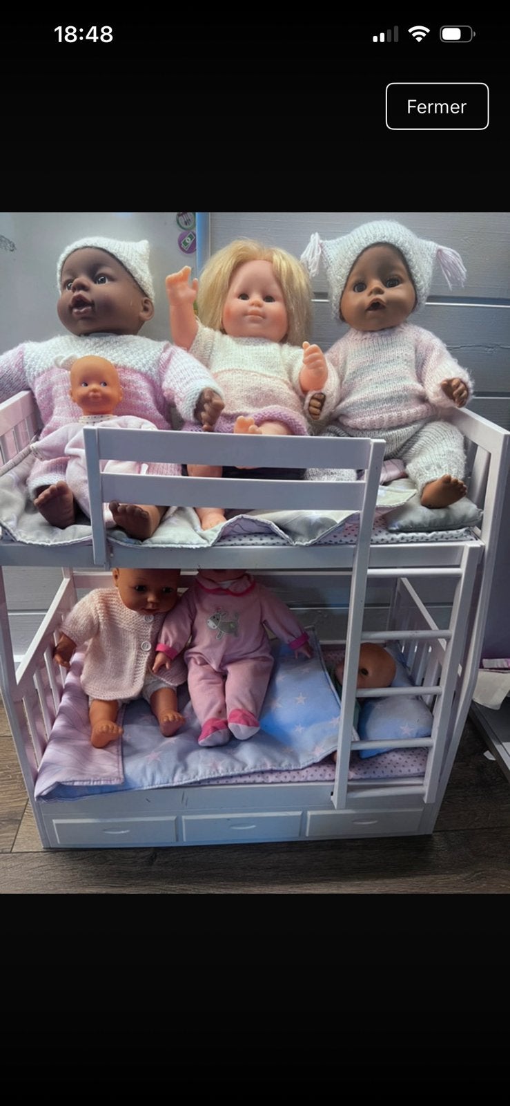 Poupées , lit superposé et poussette pour poupees, Kinderen en Baby's, Speelgoed | Poppen, Ophalen, Gebruikt