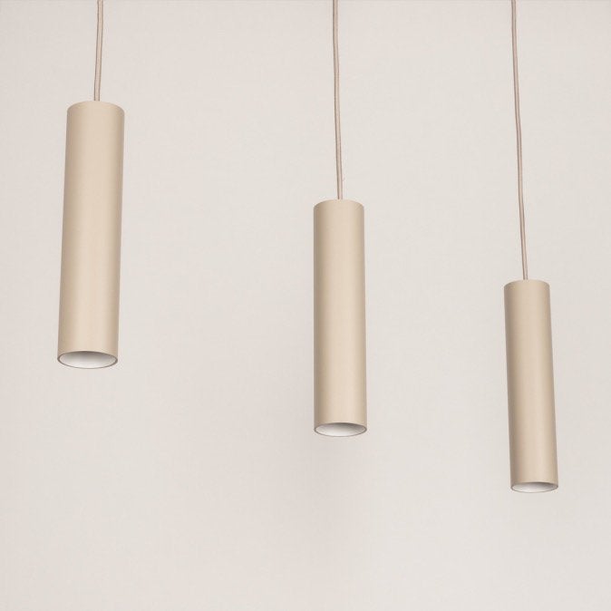 NIEUW IN DOOS!! Mooie hanglamp beige, Huis en Inrichting, Ophalen, Nieuw, Metaal, GU10