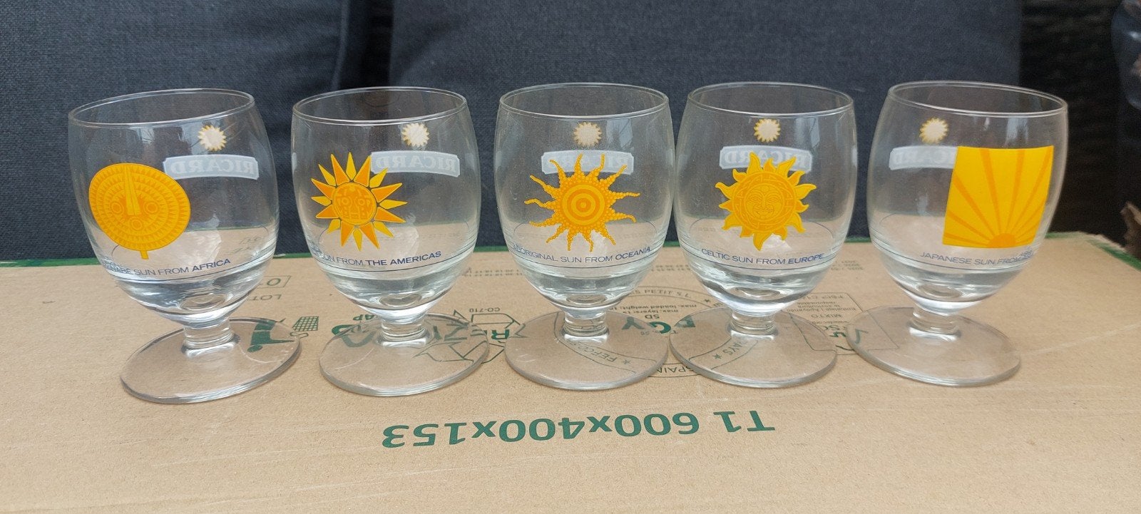 5 verres ricard les continents complète, Enlèvement ou Envoi