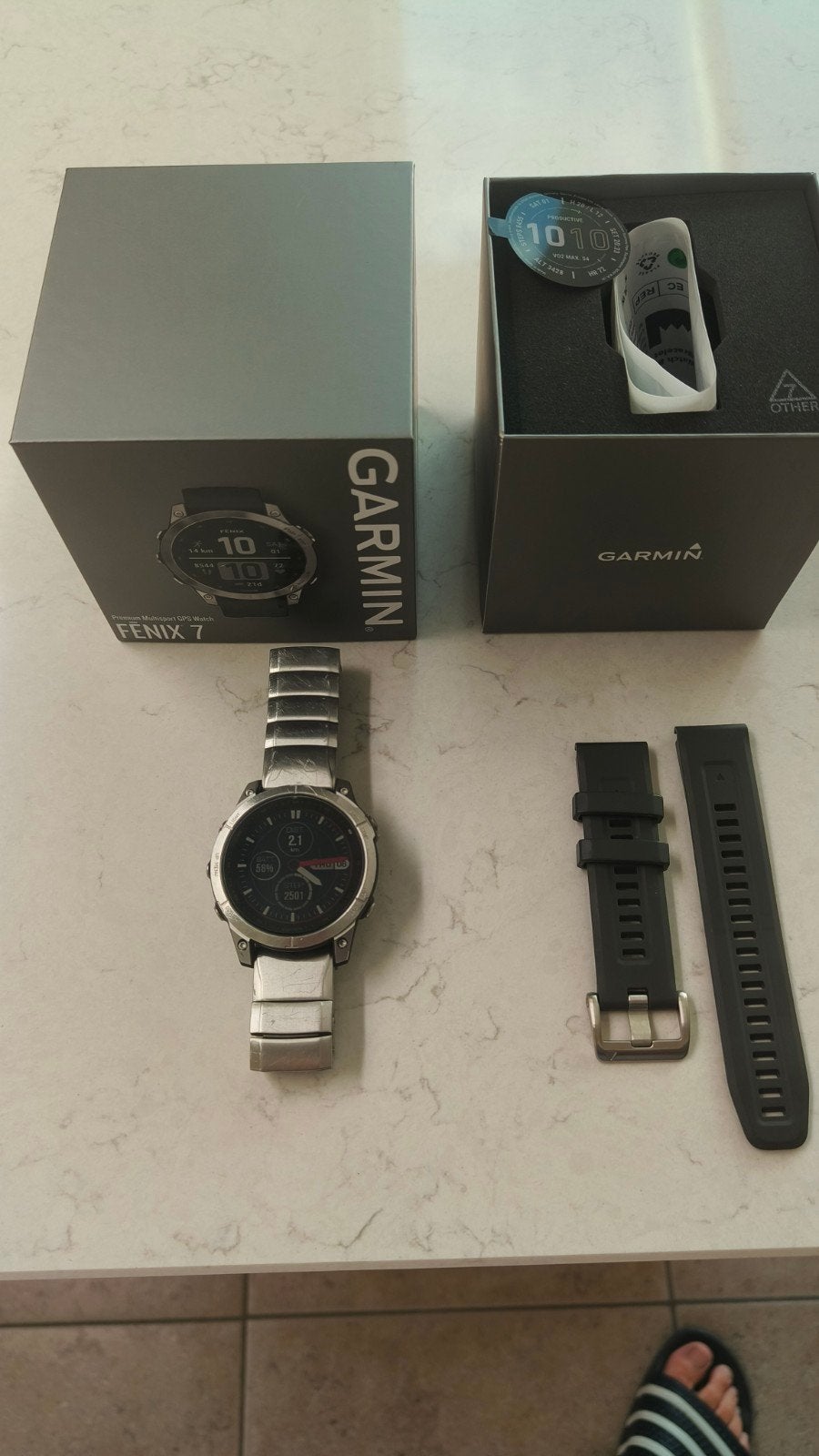 Garmin Fenix 7 47cm, Handtassen en Accessoires, Smartwatches, Gebruikt, Garmin, Ophalen of Verzenden, Waterdicht