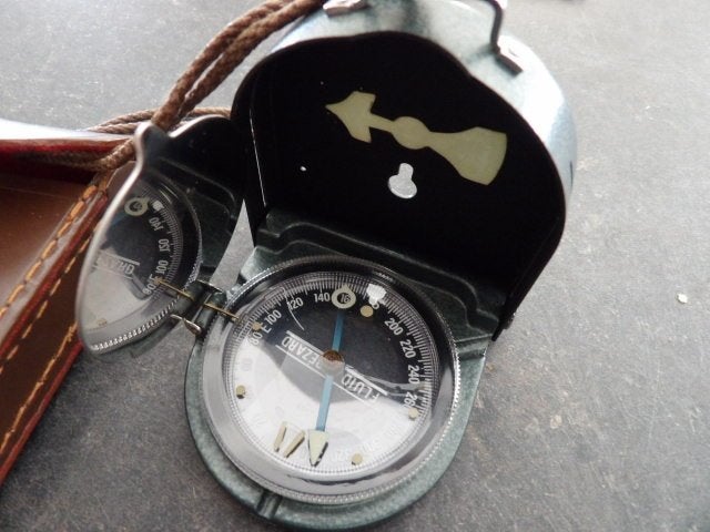 Origineel Vintage Militair Kompas - Fluid Bézard (Lufft), Verzamelen, Ophalen, Landmacht, Overige typen