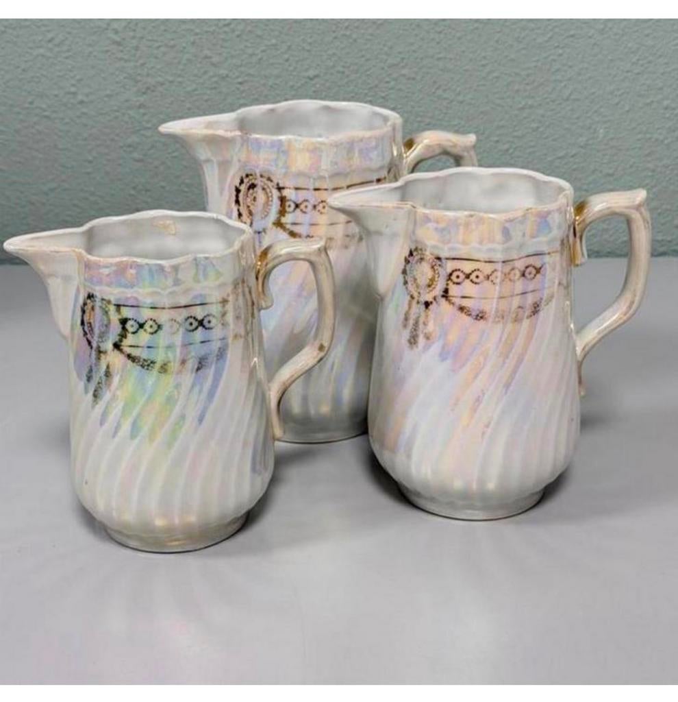 Service thé Sadler Swirl Lustreware Vintage Pearl 3 carafes, Enlèvement ou Envoi