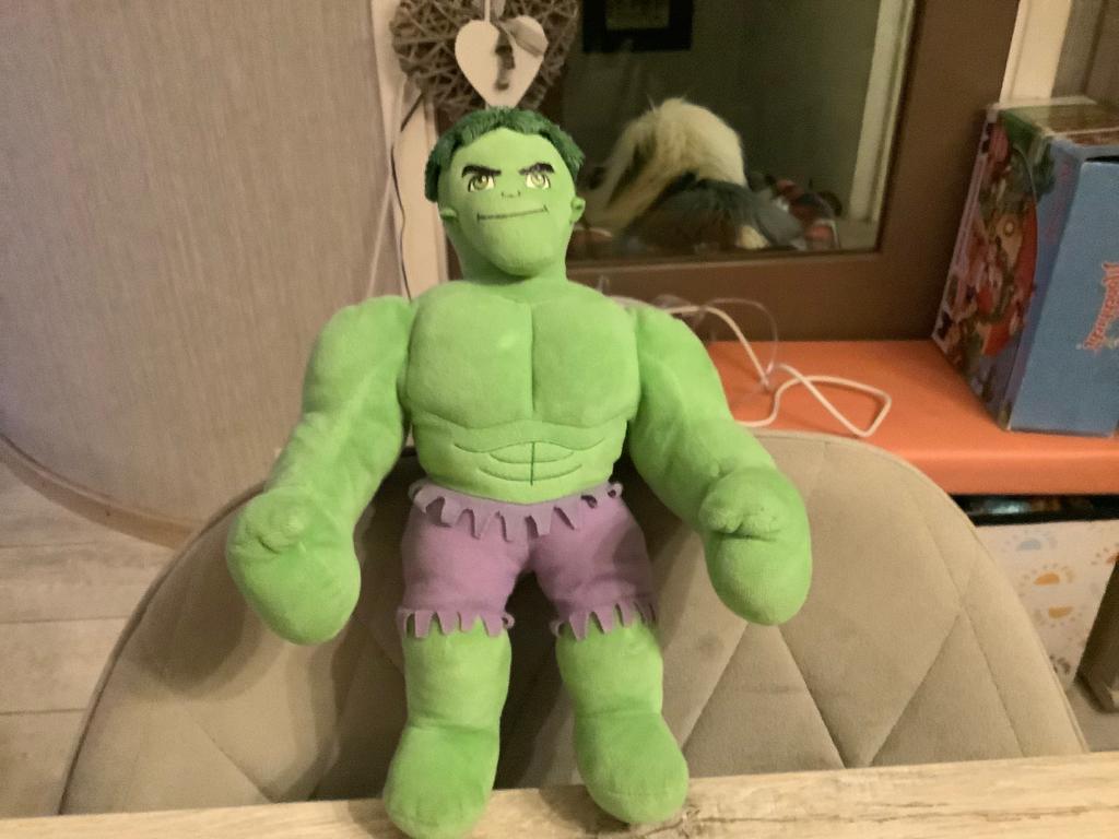 Marvel Hulk pluche character (30 cm), Kinderen en Baby's, Groen, Overige karakters, Overige typen, Ophalen of Verzenden