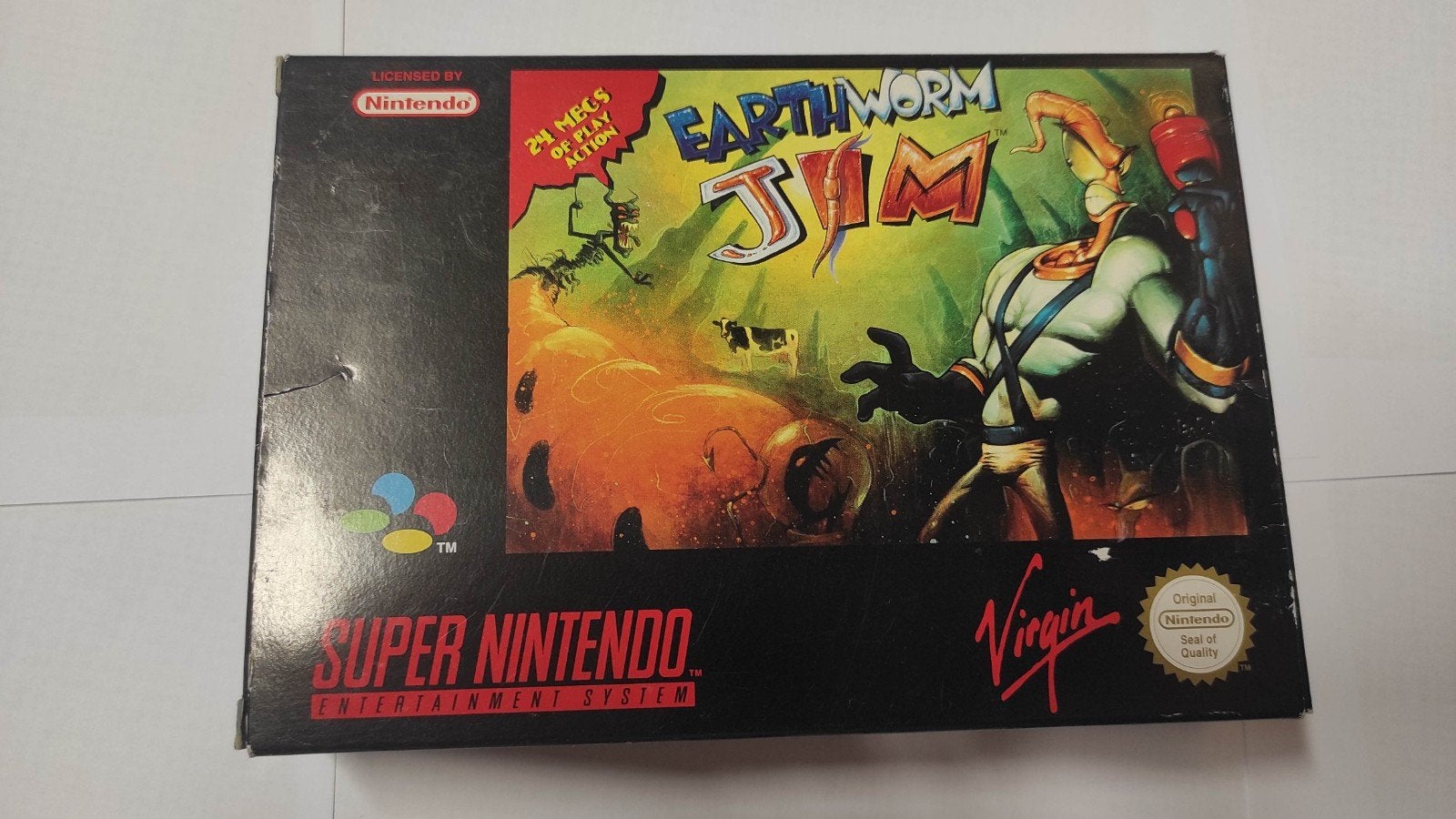 Nintendo SNES Earthworm Jim met doos en handleiding, Ophalen, Gebruikt, Avontuur en Actie