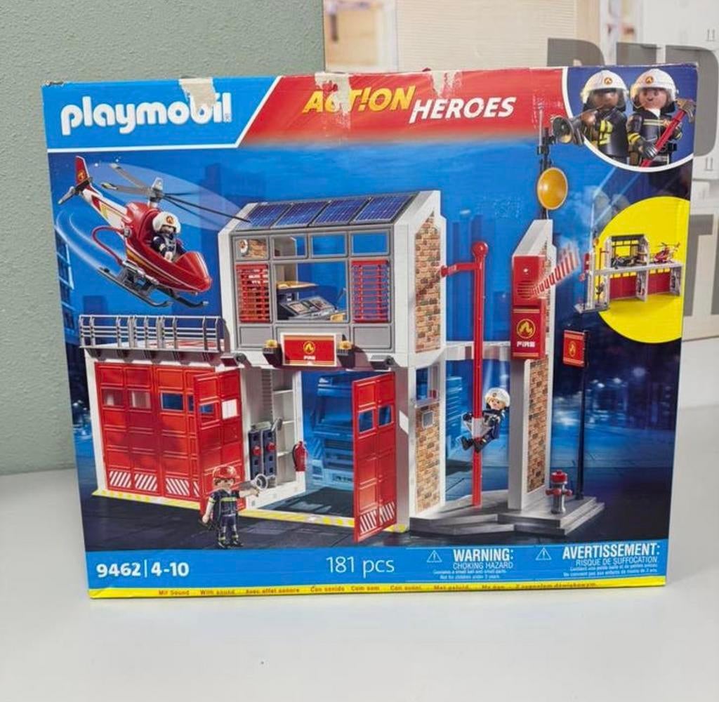 Grand hélicoptère caserne pompier PLAYMOBIL City Action 9462, Enfants & Bébés, Jouets | Playmobil, Comme neuf, Ensemble complet