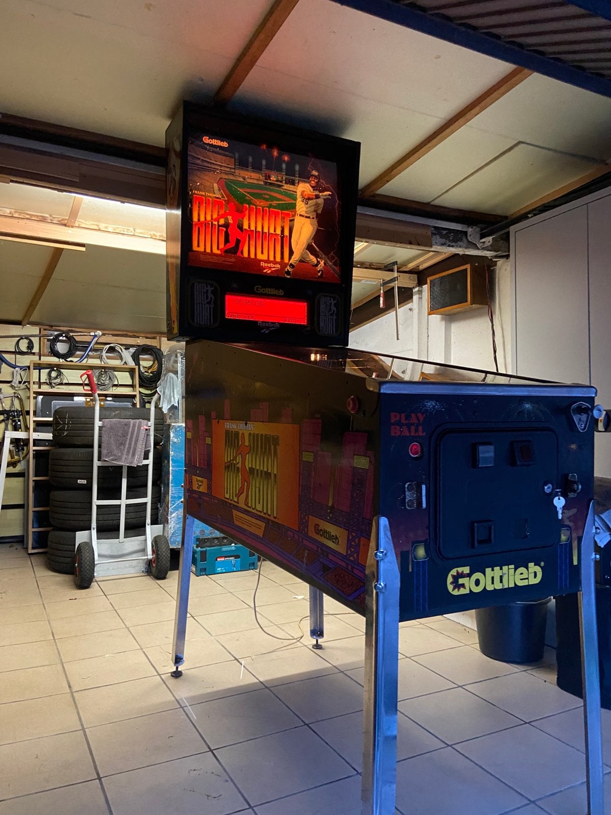 Big hurt flipperkast, Flipper (jeu), Gottlieb, Enlèvement, Imprimante matricielle