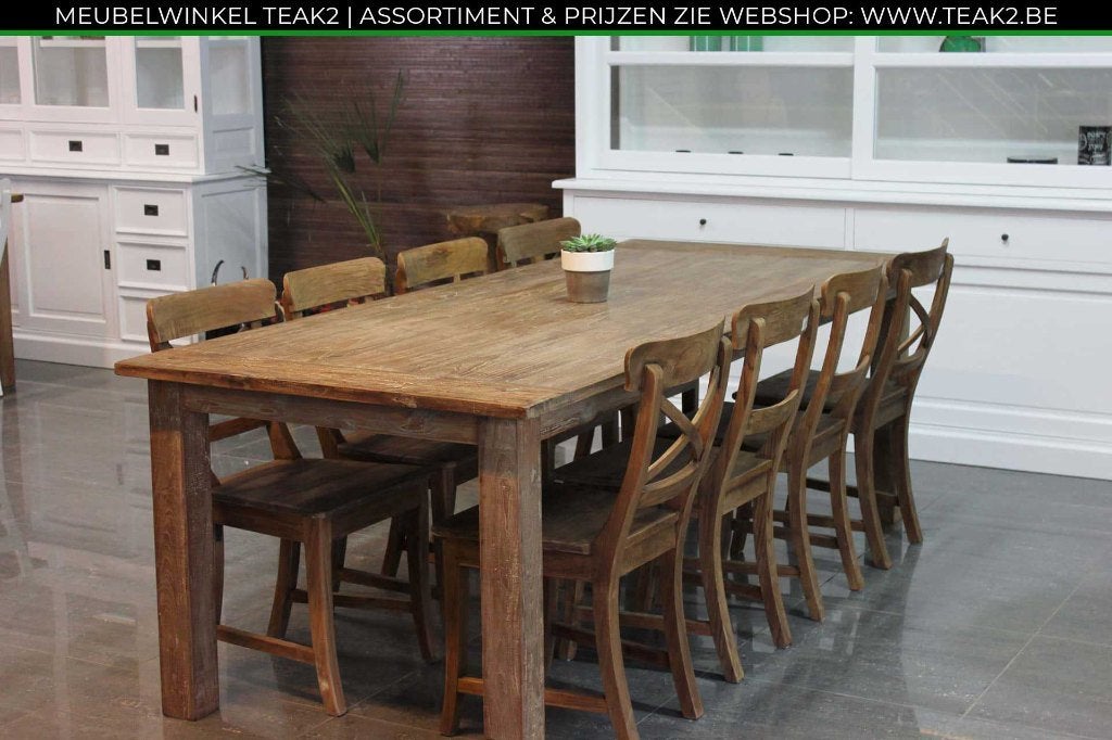 Nouvelles tables en teck - table à manger en teck chez TEAK2, Enlèvement ou Envoi, Neuf, Teck