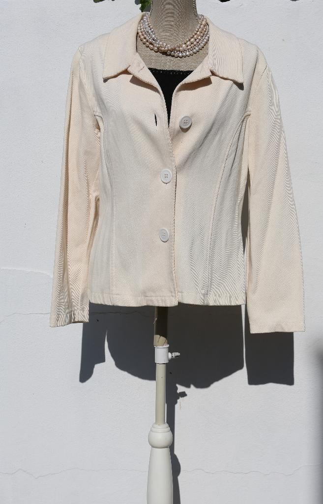 Mooi ecru katoenen jack L/XL - Elisa Cavaletti, Maat 38/40 (M), Overige kleuren, Ophalen of Verzenden, Zo goed als nieuw