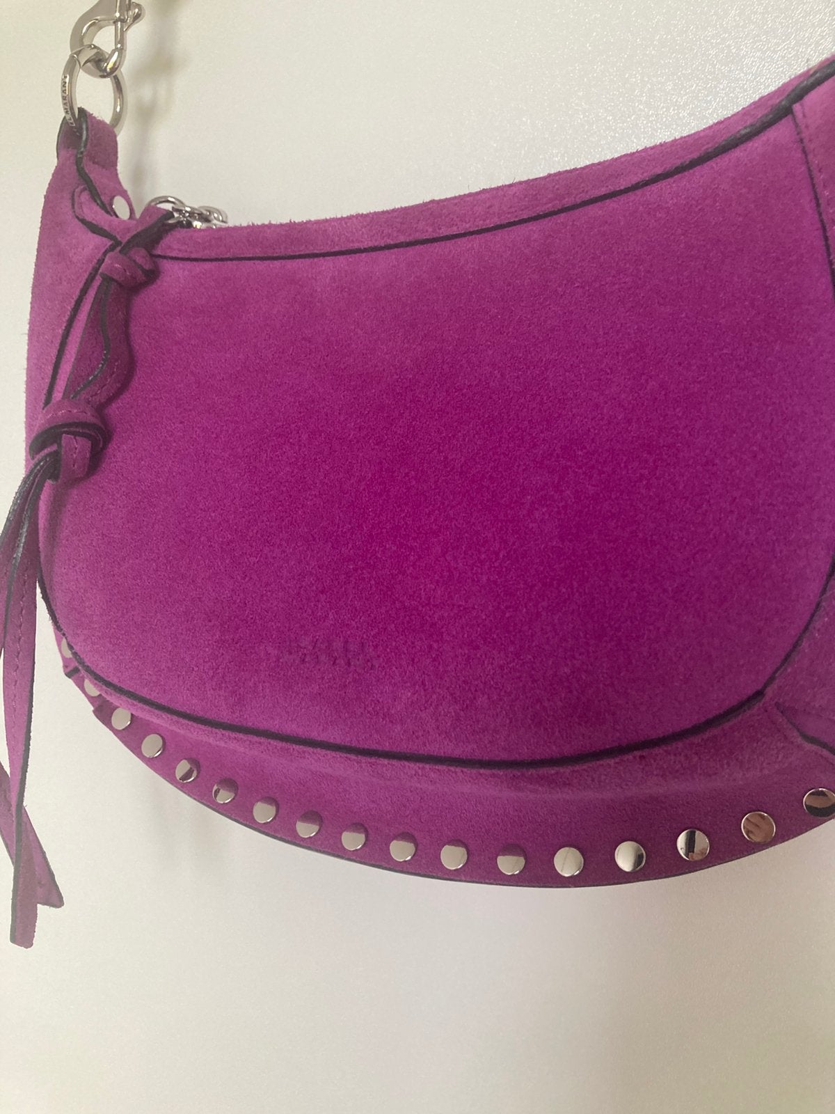 Oskan Moon Pink Lavender suede Isabel Marant, Handtassen en Accessoires, Tassen | Schoudertassen, Ophalen, Gebruikt, Paars, Overige merken