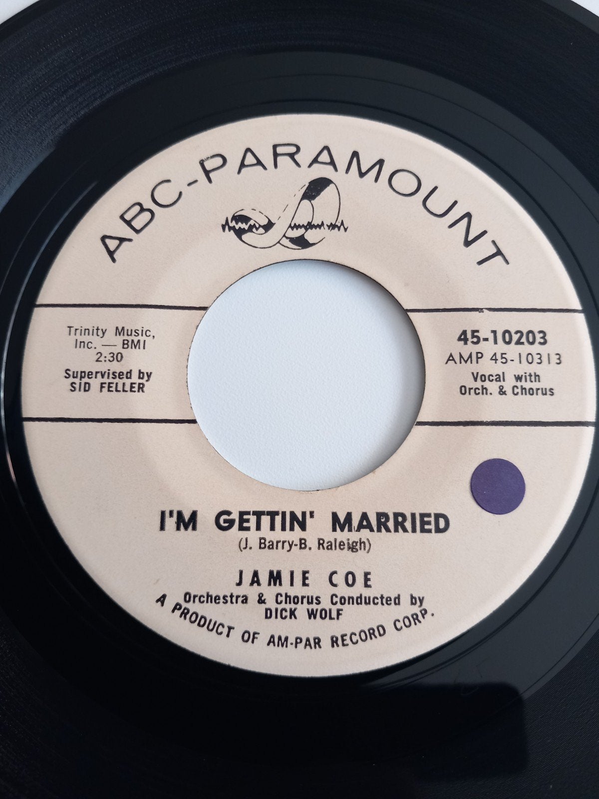 JAMIE COE. I'M GETTIN MARRIED. 1961 USA 45T, Ophalen of Verzenden