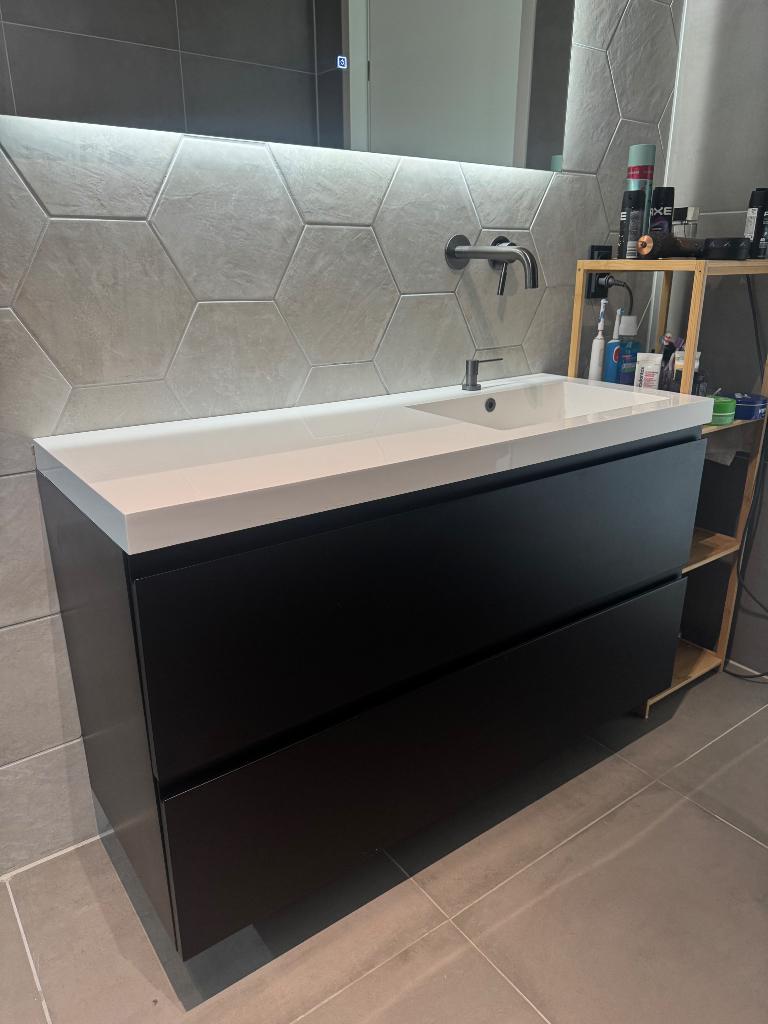 Badkamermeubel met wastafel 120cm, Huis en Inrichting, Badkamer | Badkamermeubels, Ophalen, Gebruikt, 100 tot 150 cm, Minder dan 100 cm